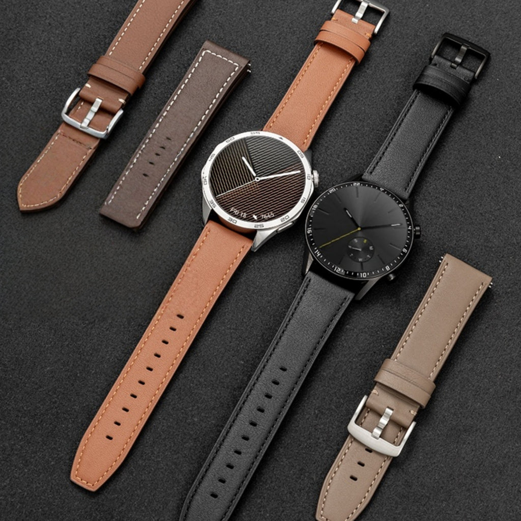Genuine Calf Leather Smart Watch Band for Men, Compatible with HUAWEI Watch GT6, GT5, GT4, GT3 Pro, Ultimate Design, Buds, Watch6, Watch5, Watch4, Fit
