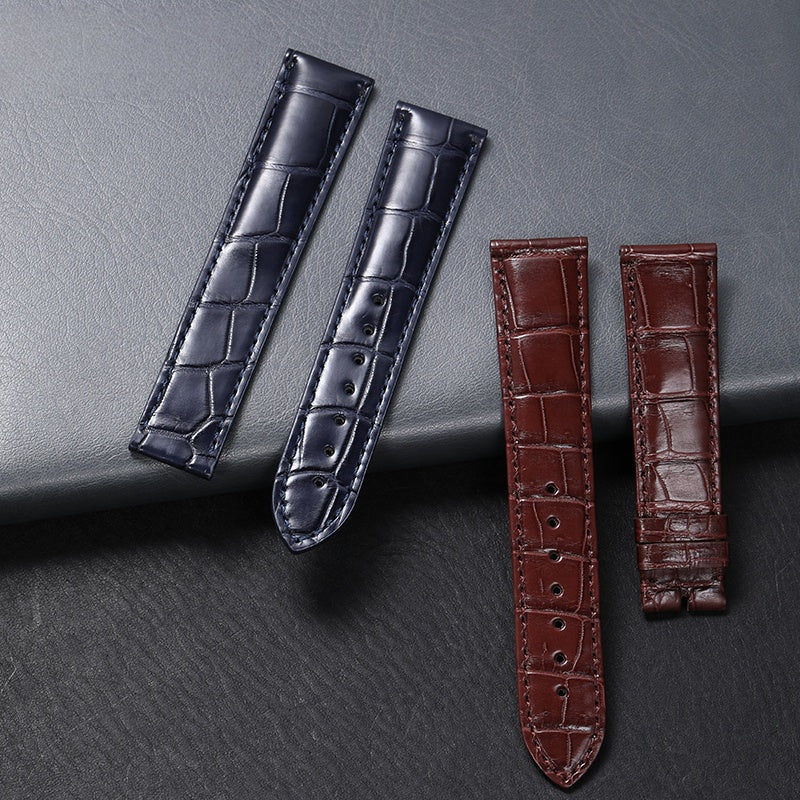 Genuine American Alligator Leather Premium Replacement Band Without Buckle for Omega Men | Speedmaster 310.32.42.50.01.002, Seamaster 210.30.42.20.01.001, De Ville Prestige 424.13.40.21.02.001 431.13.41.21.01.001