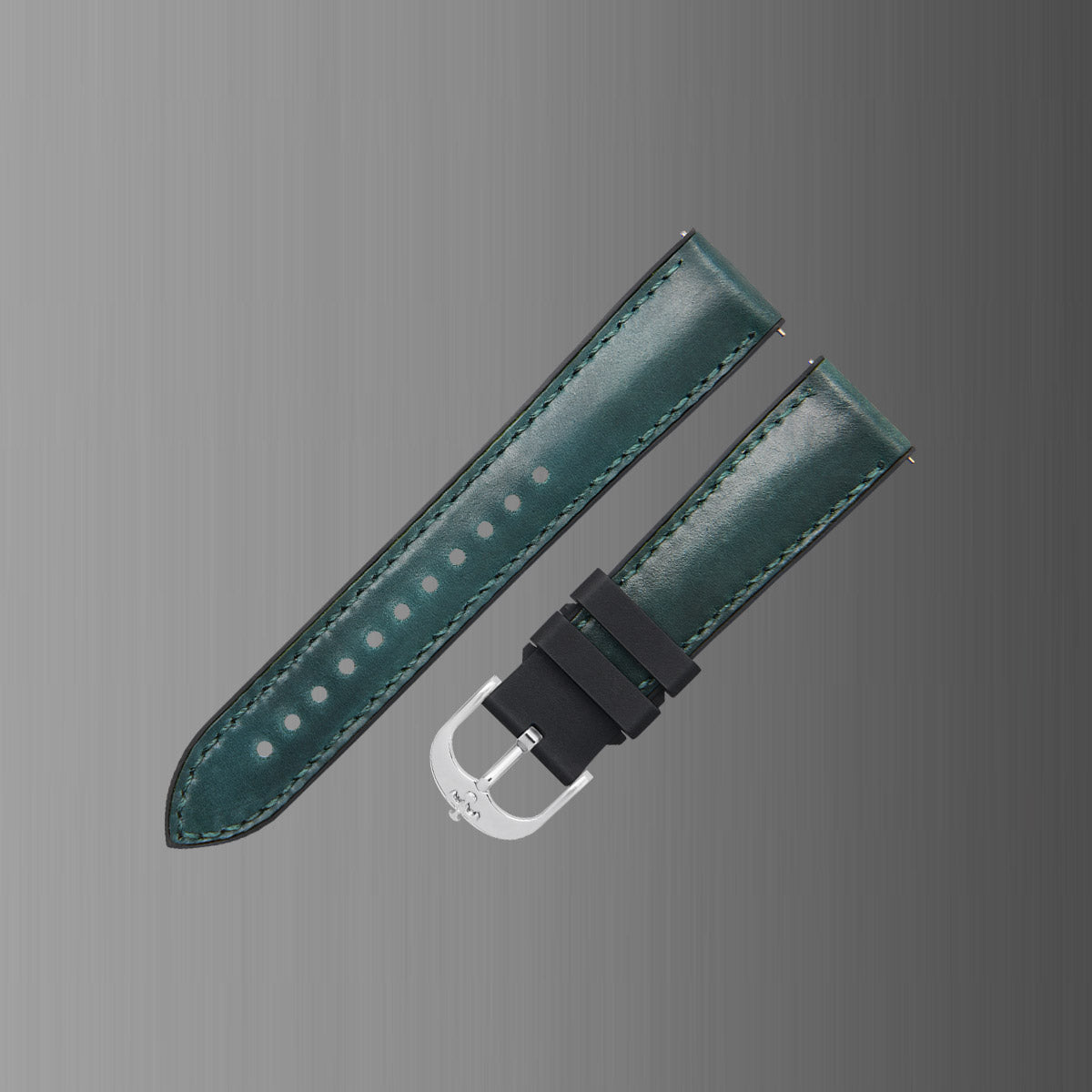 Fits Longines, Rolex, IWC, Omega Watch Straps – Cordovan Leather with Rubber Insert Watch Strap