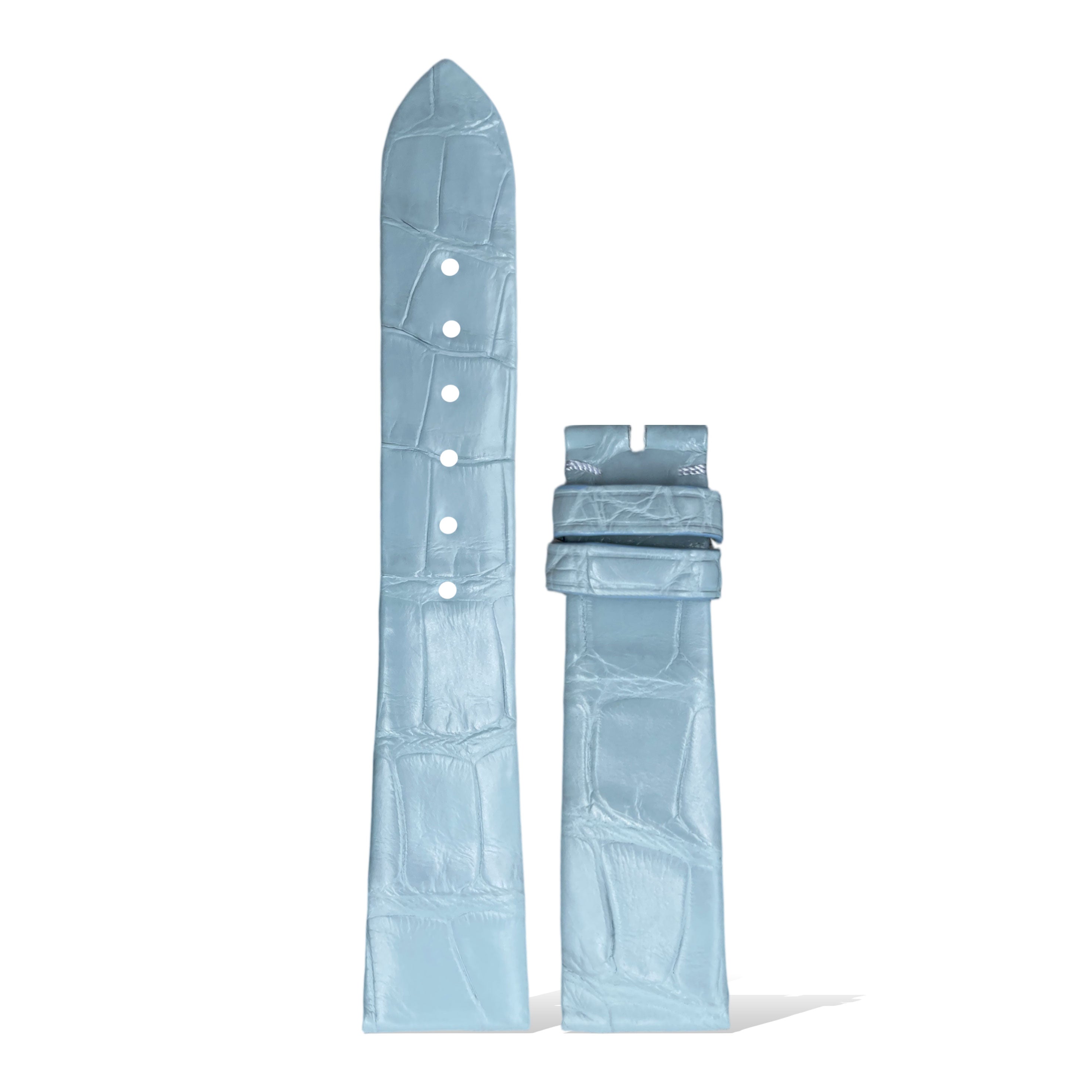 Compatible with Blancpain Ladybird 3663 &amp; 6106 women's watch, genuine American ALLIGATOR leather strap, 18mm &amp; 15mm