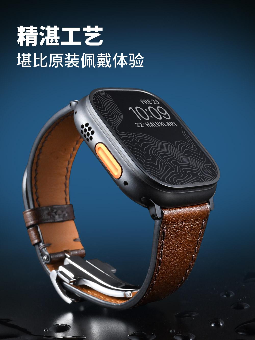 Fits Apple Watch calfskin strap