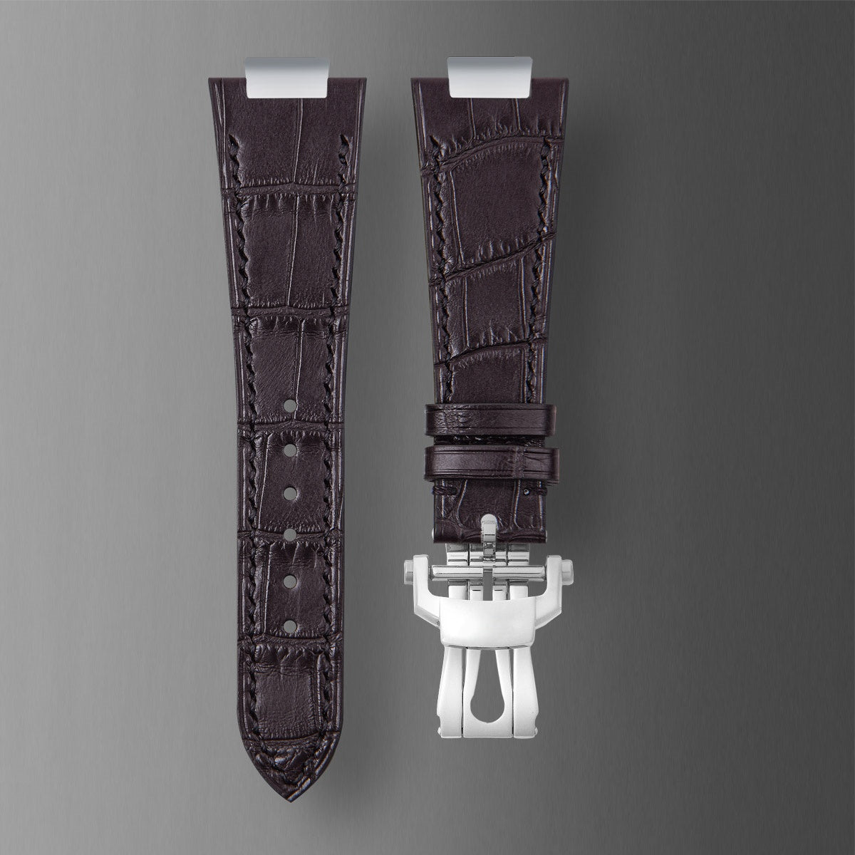 Fits Patek Philippe Nautilus ALLIGATOR leather watch strap + buckle
