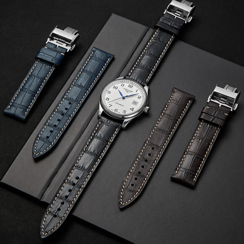 Genuine leather watch strap for Longines, original style for men, fits Master Collection 8 Hands Moonphase, Elegant, Record