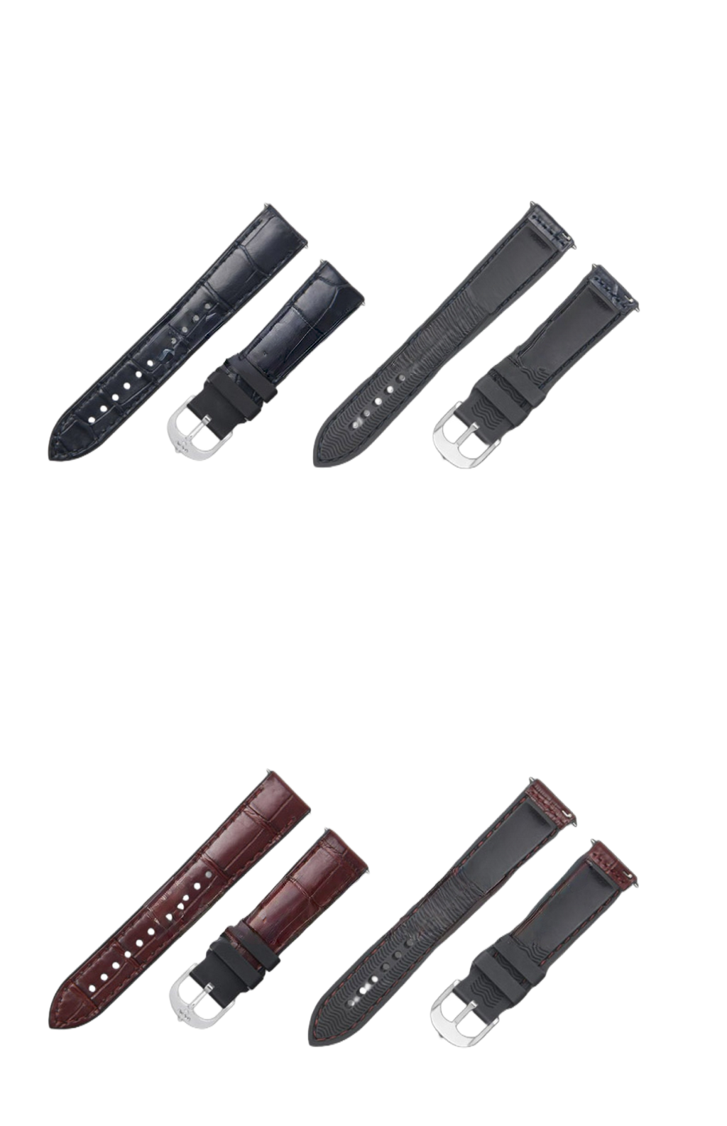 Fits Omega, Tudor, Rolex, IWC Watch Straps – ALLIGATOR Leather with Rubber Insert Watch Strap