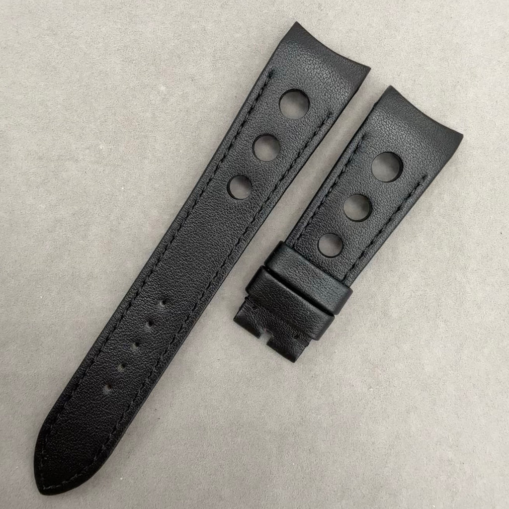 Compatible with Tudor Pelagos M20530N-0007 Tudor Strap Calf Leather Curved End Strap