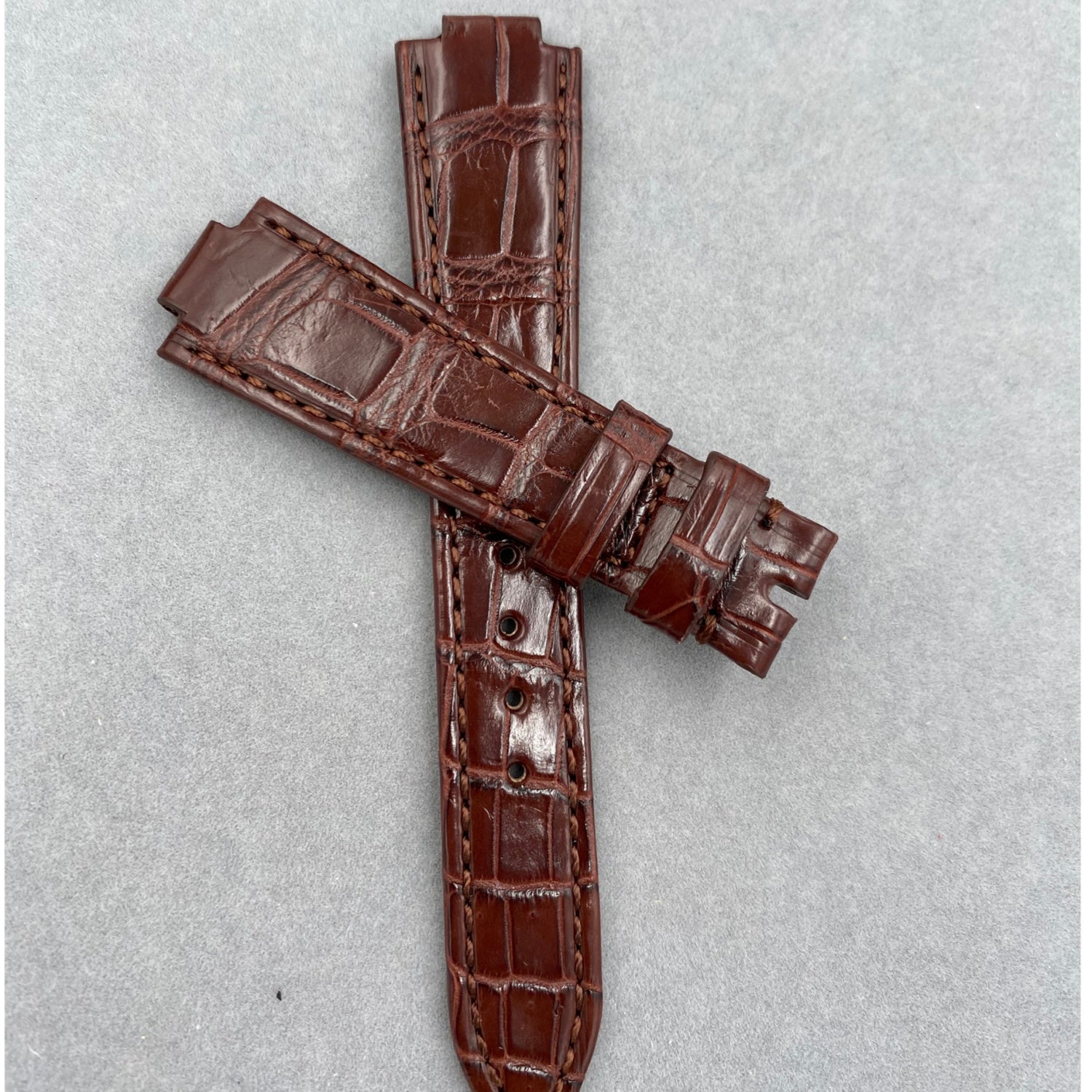 Compatible with Raymond Weil Women's Notched End Watch Strap for Model 2935-PCS-00659 | Crocodile Leather & Genuine Leather Watch Strap