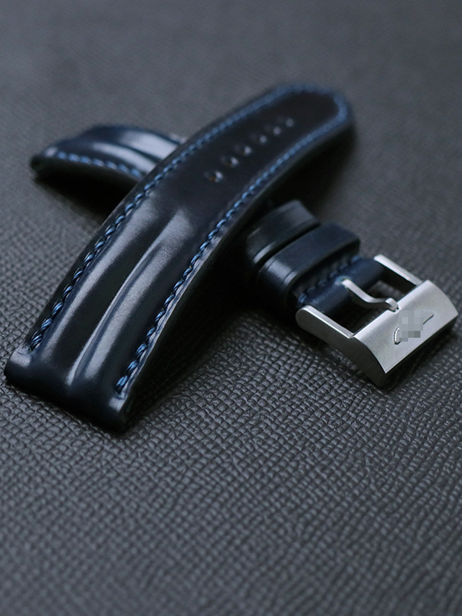 Horween Chromexcel Leather Watch Strap - Compatible with Longines Moonphase, Jaeger-LeCoultre, and Rolex Submariner (Green Dial)