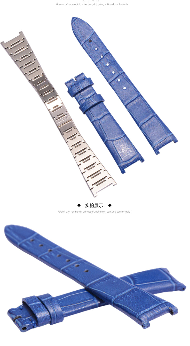 Compatible with BVLGARI∙BVLGARI 103693 series, genuine leather watch strap for women, original style for BVLGARI