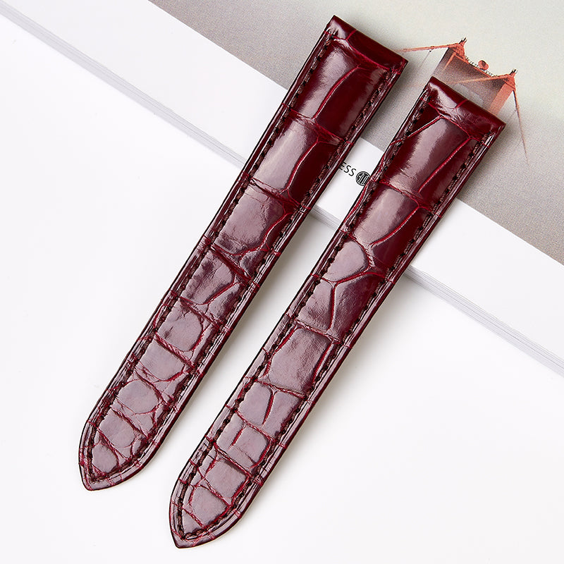 Alligator Leather Watch Strap for Cartier Tank W5200003 W5200013 | Clé WSCL0018 | Ronde Solo W6701004 W6701005 | 16mm 19mm Unisex