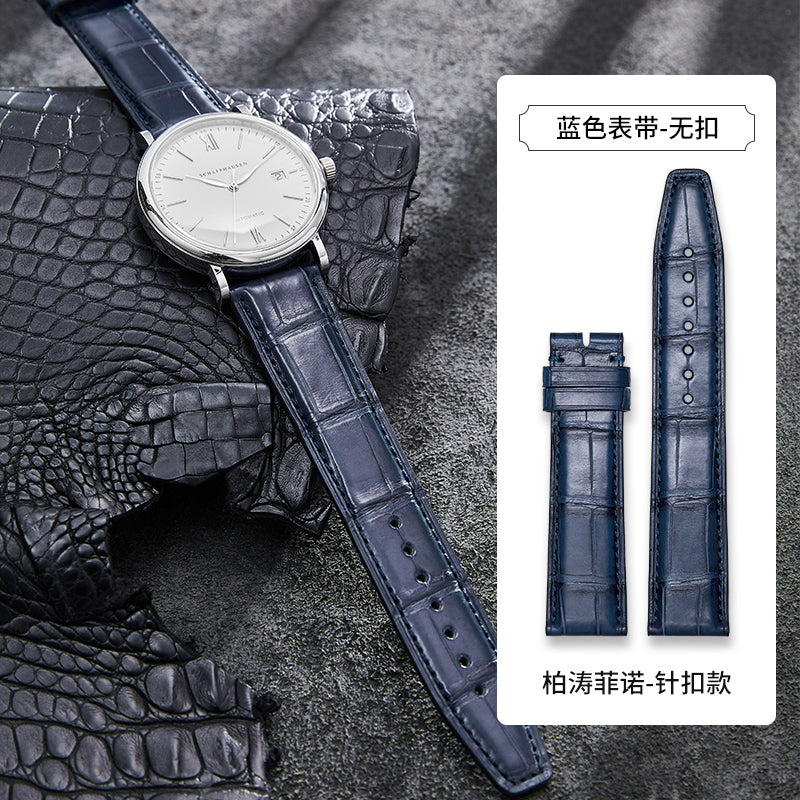 Genuine American Alligator Leather Watch Strap for IWC For Portofino, Portuguese, Portuguese 7, Portuguese Chronograph