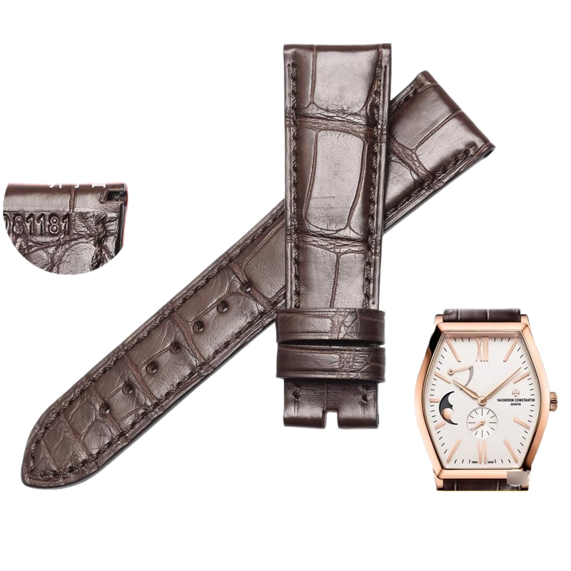 American alligator watch strap, fits V.C Vacheron Constantin Malte 7000M