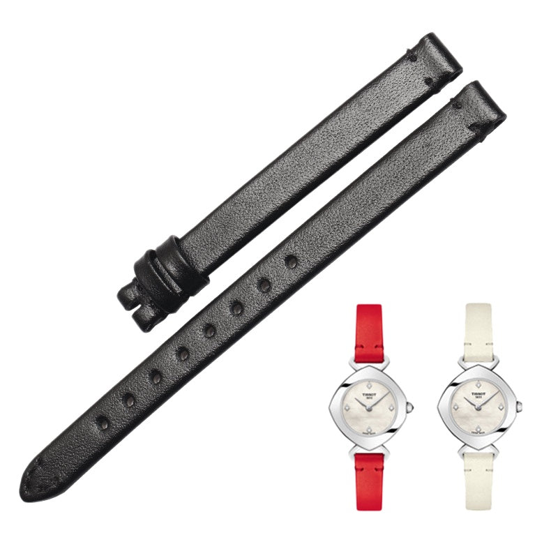 Genuine leather watch strap for women, 8mm width, compatible with Tissot T113.109A