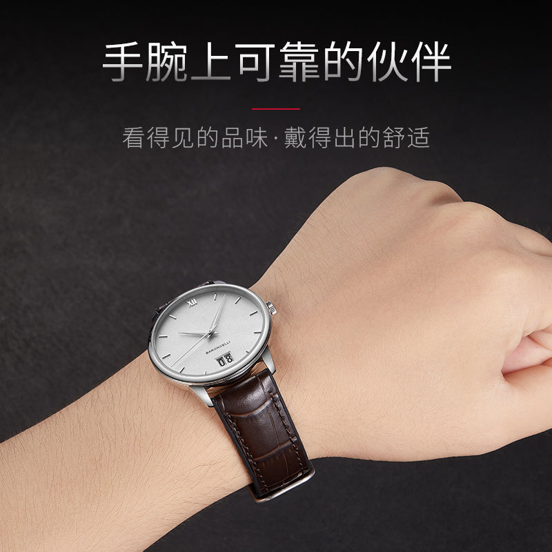 Rubber & Genuine Leather Watch Strap for Men, Sweat-resistant Sport Watch Band, Fits Longines, Tissot, IWC, Jaeger-LeCoultre, Mido Watches.