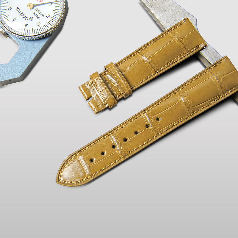 Soft Medium-Gloss American Alligator Leather Watch Strap for Men, Suitable for Jaeger-LeCoultre, Girard-Perregaux and IWC Watches