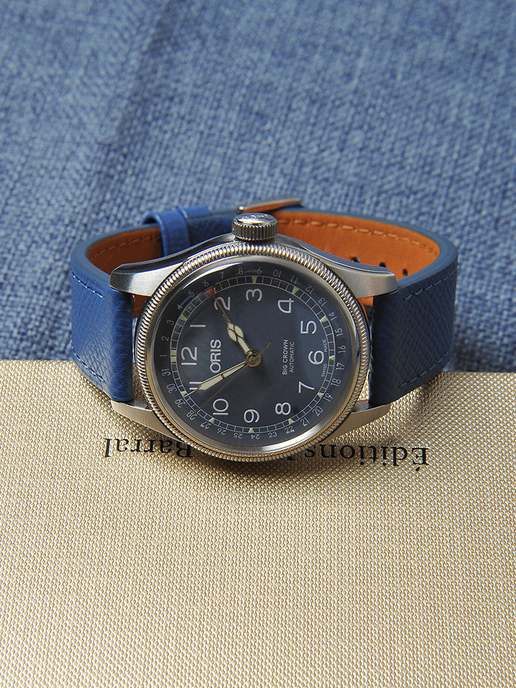 New French EPSOM Palm Pattern Cowhide Leather Watch Strap, Suitable for Omega and Tisso