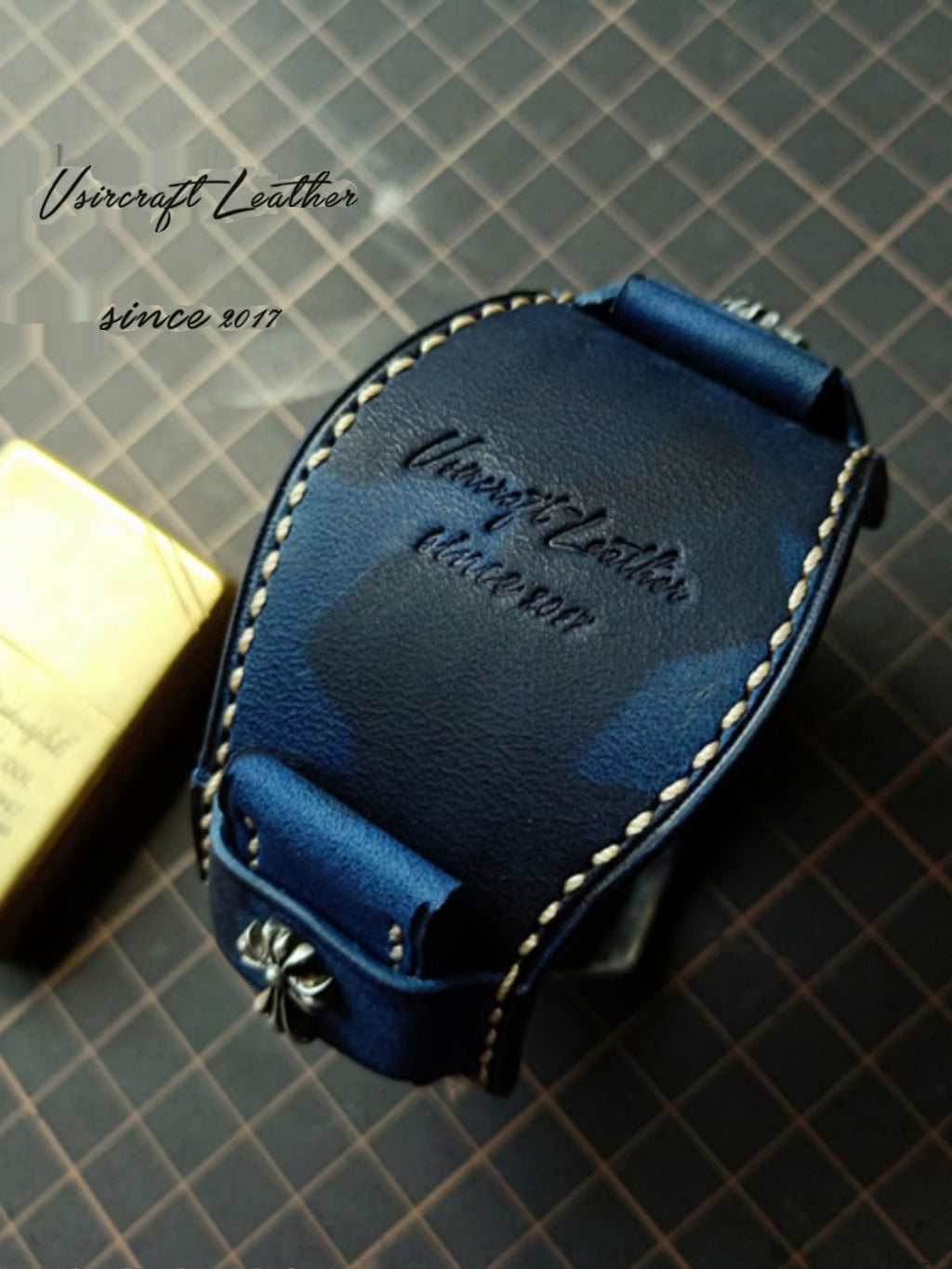 Italian Camouflage Vegetable-Tanned Leather Watch Strap - Hypoallergenic Lining, Soft & Wear-Resistant, Pin Buckle, Customizable