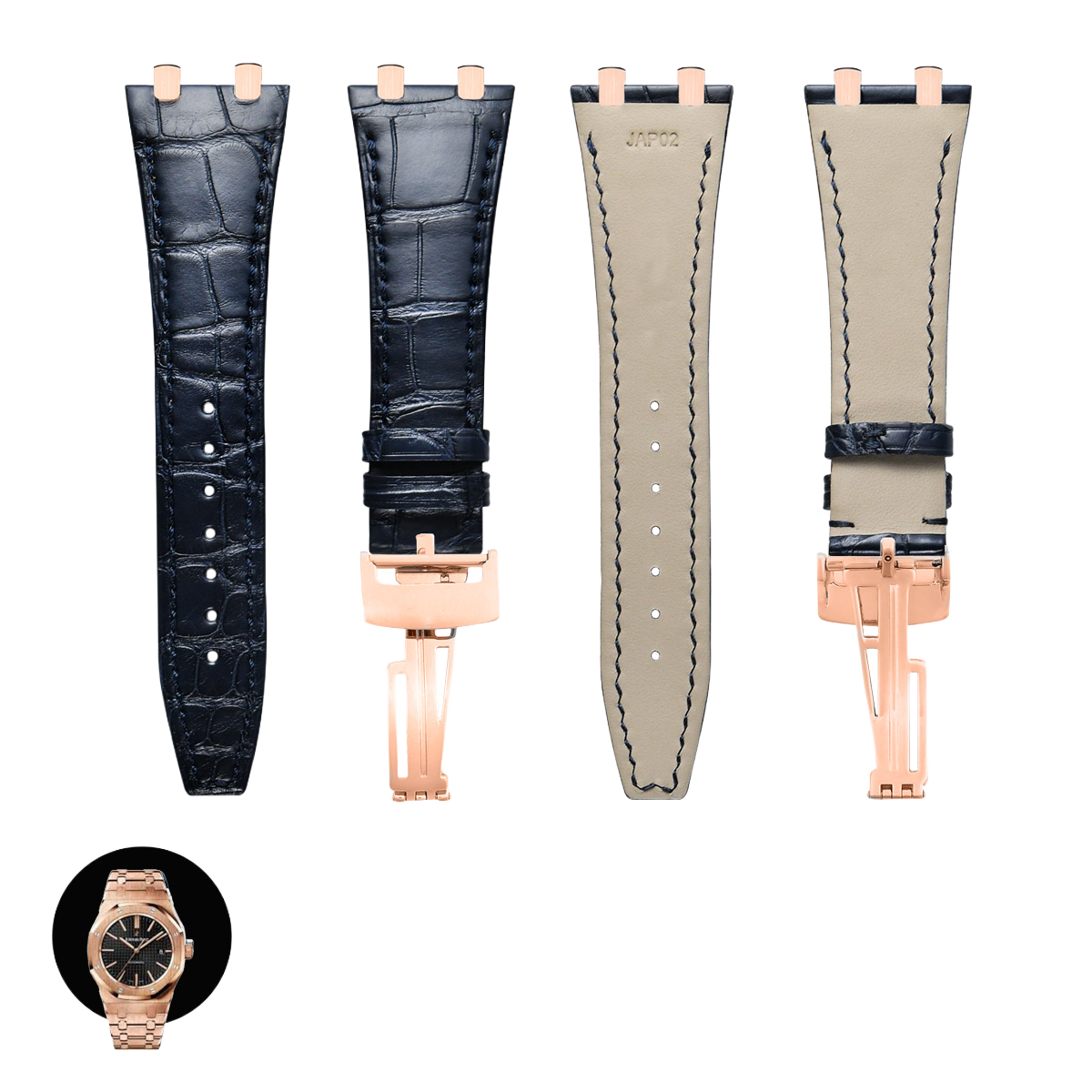 Fits Audemars Piguet 15400 15500 26239 Watch Straps – ALLIGATOR Leather Watch Strap