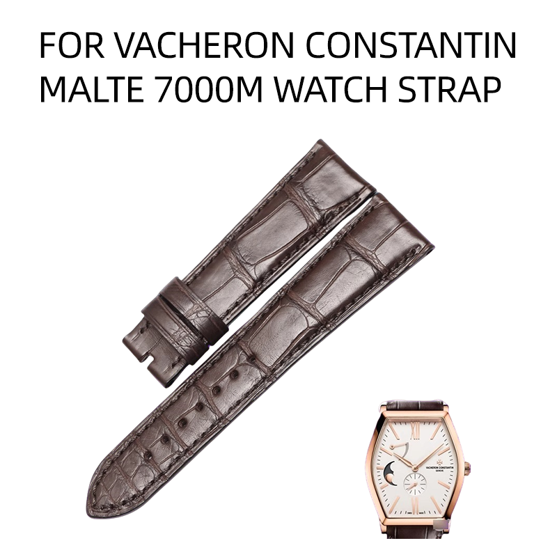 American alligator watch strap, fits V.C Vacheron Constantin Malte 7000M