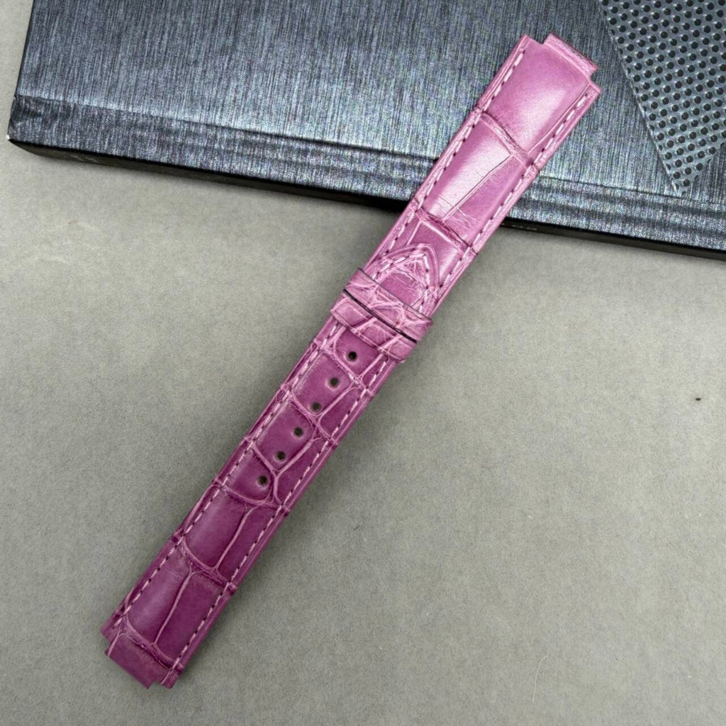 Compatible with Cartier Ballon Bleu Purple Pin Buckle Crocodile Leather Strap
