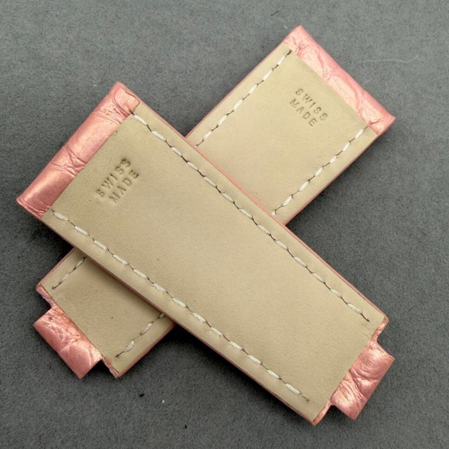 Compatible with Rolex Submariner Pearl Powder Crocodile Leather Watch Strap