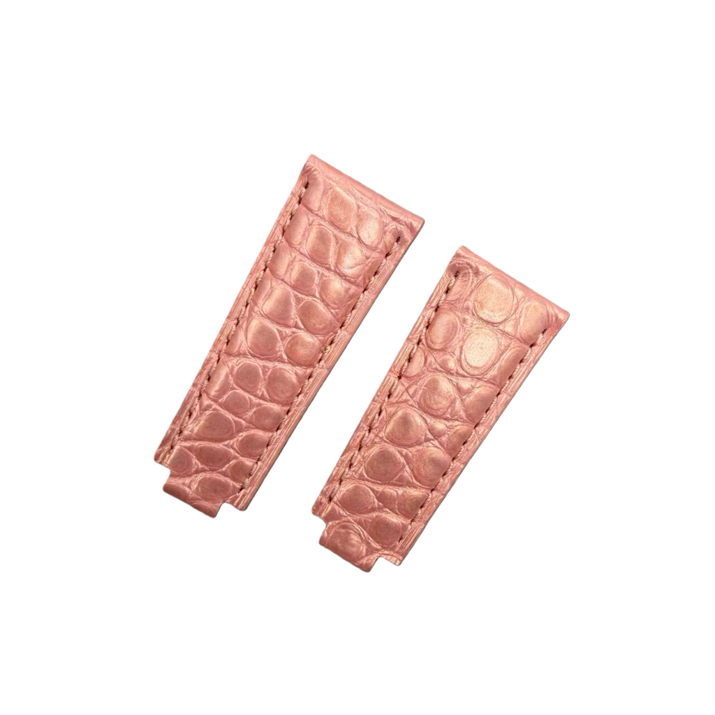Compatible with Rolex Submariner Pearl Powder Crocodile Leather Watch Strap