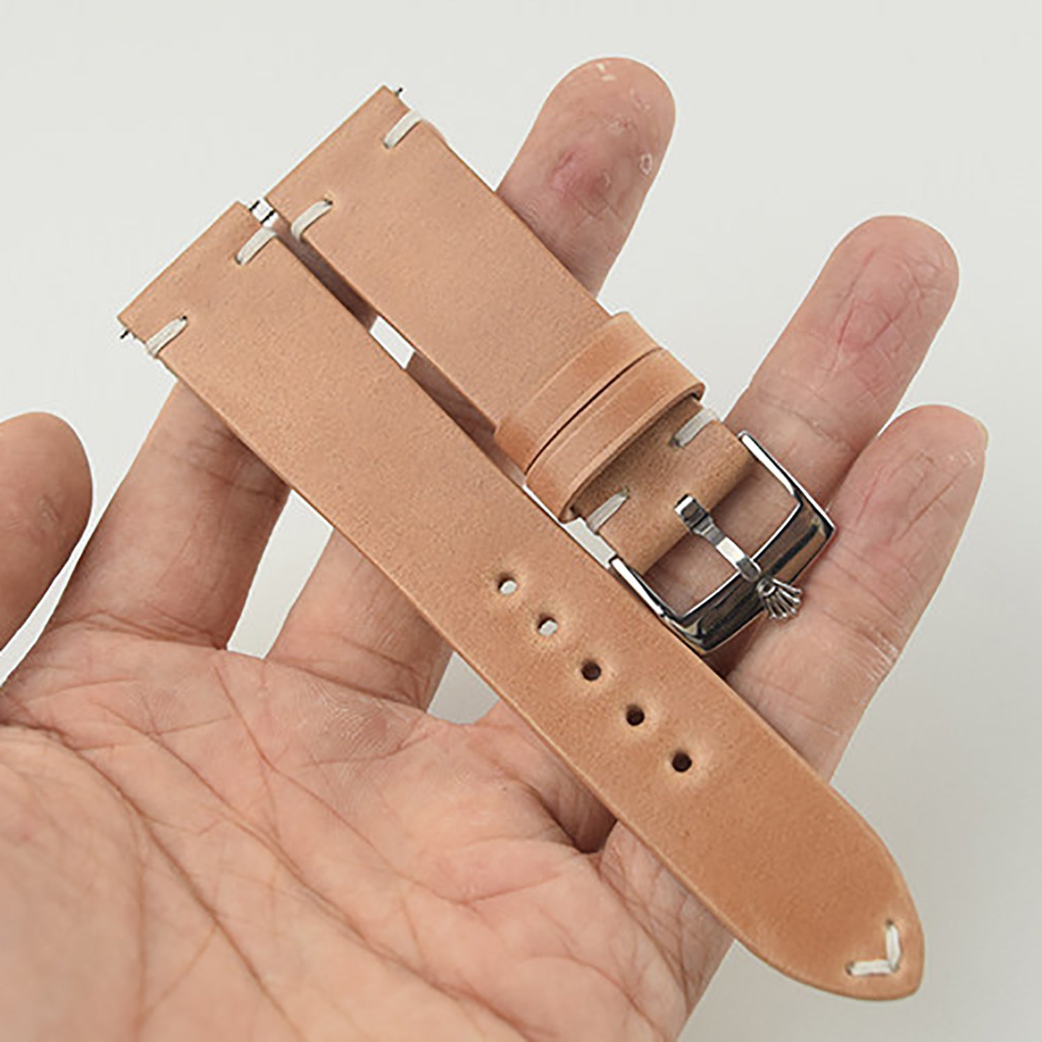 New Year Double-Sided Horsehide Leather Watch Strap - Minimalist Design, Retro Style, Handcrafted with Precision