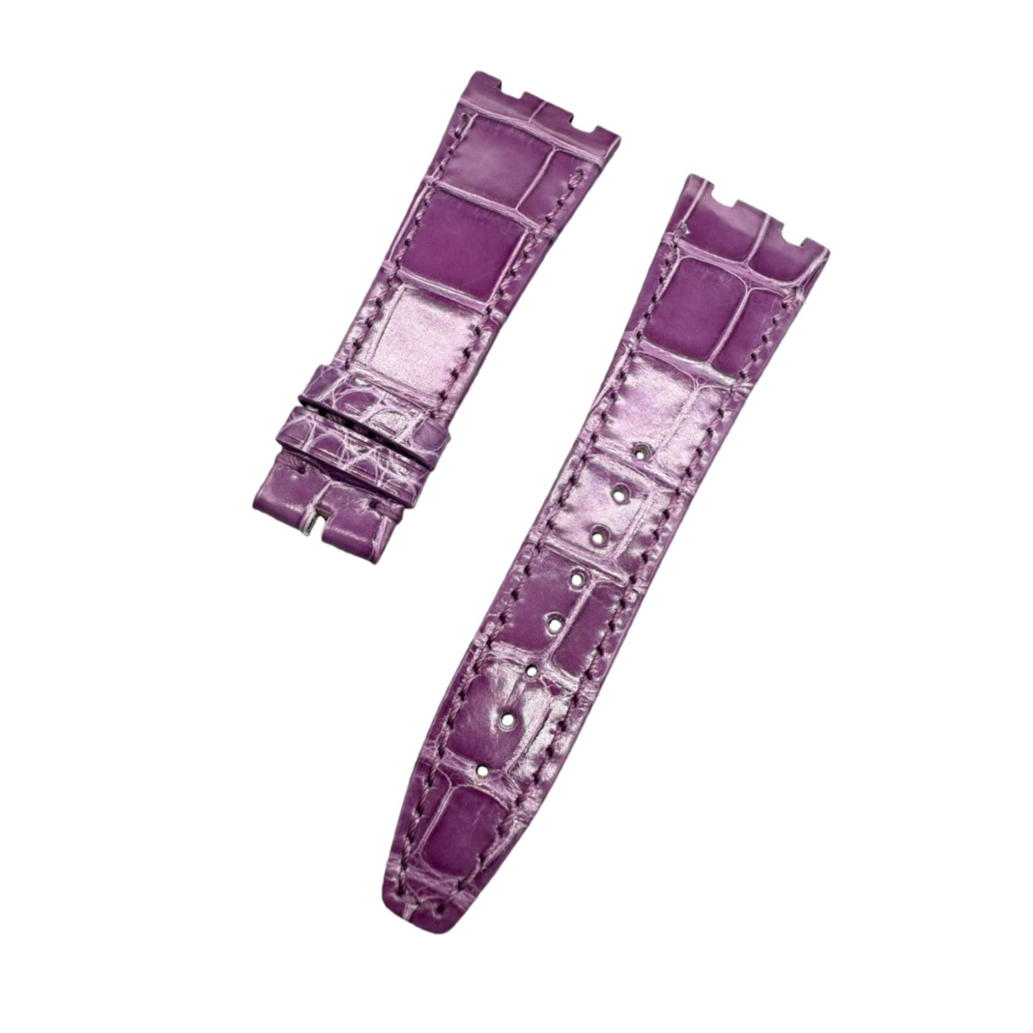 Handcrafted Purple Crocodile Leather Watch Strap for Audemars Piguet Royal Oak 26231 (Ladies' Version)