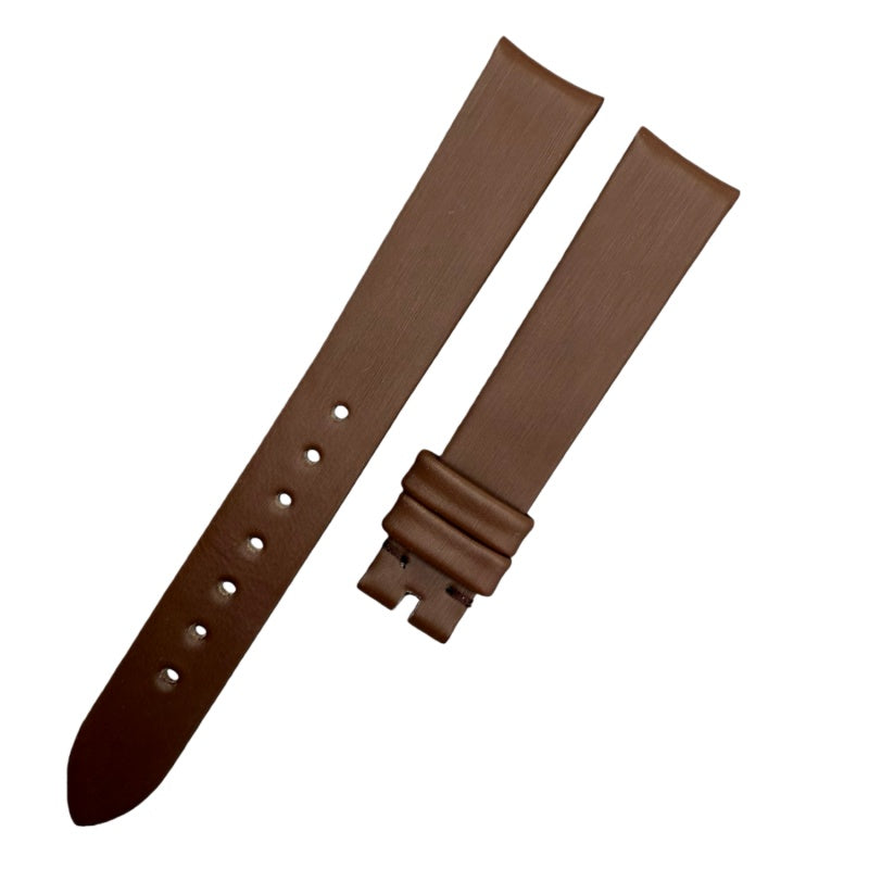 Handcrafted Custom Brown Silk Satin Cowhide Leather Watch Strap for Piaget POSSESSION Series