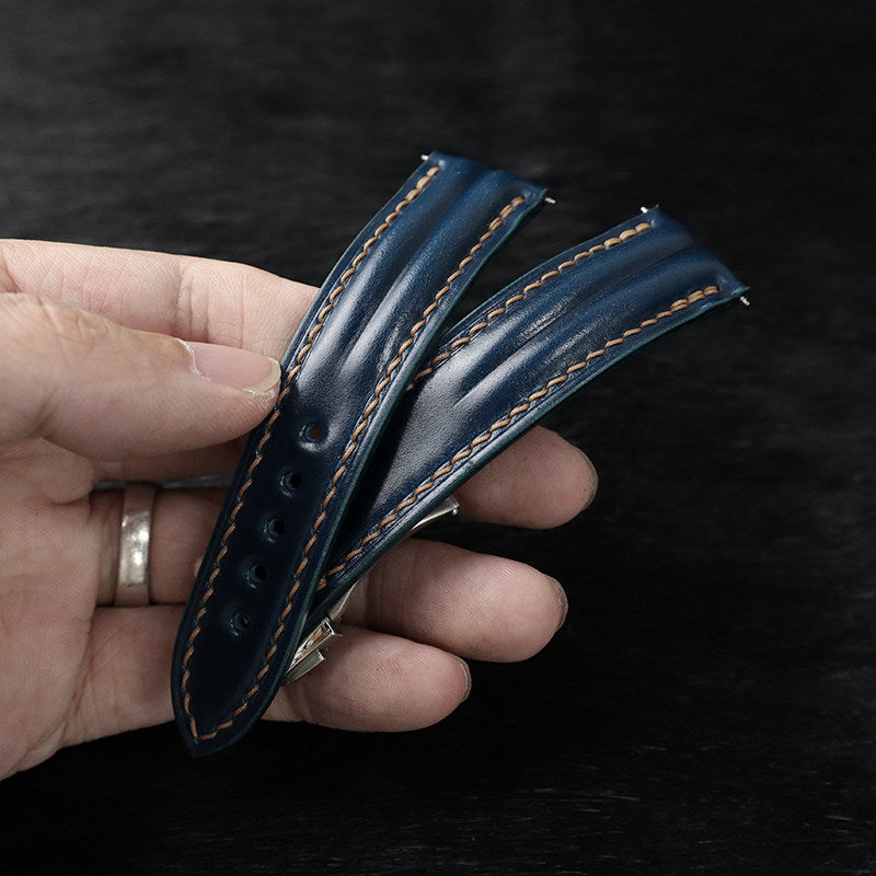 Horween Calfskin Leather Strap for Omega De Ville, Seamaster 300, and Speedmaster