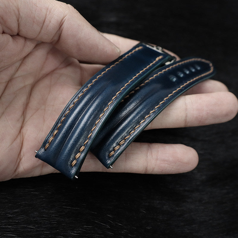 Horween Calfskin Leather Strap for Omega De Ville, Seamaster 300, and Speedmaster