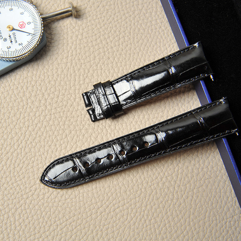 Soft Medium-Gloss American Alligator Leather Watch Strap for Men, Suitable for Jaeger-LeCoultre, Girard-Perregaux and IWC Watches