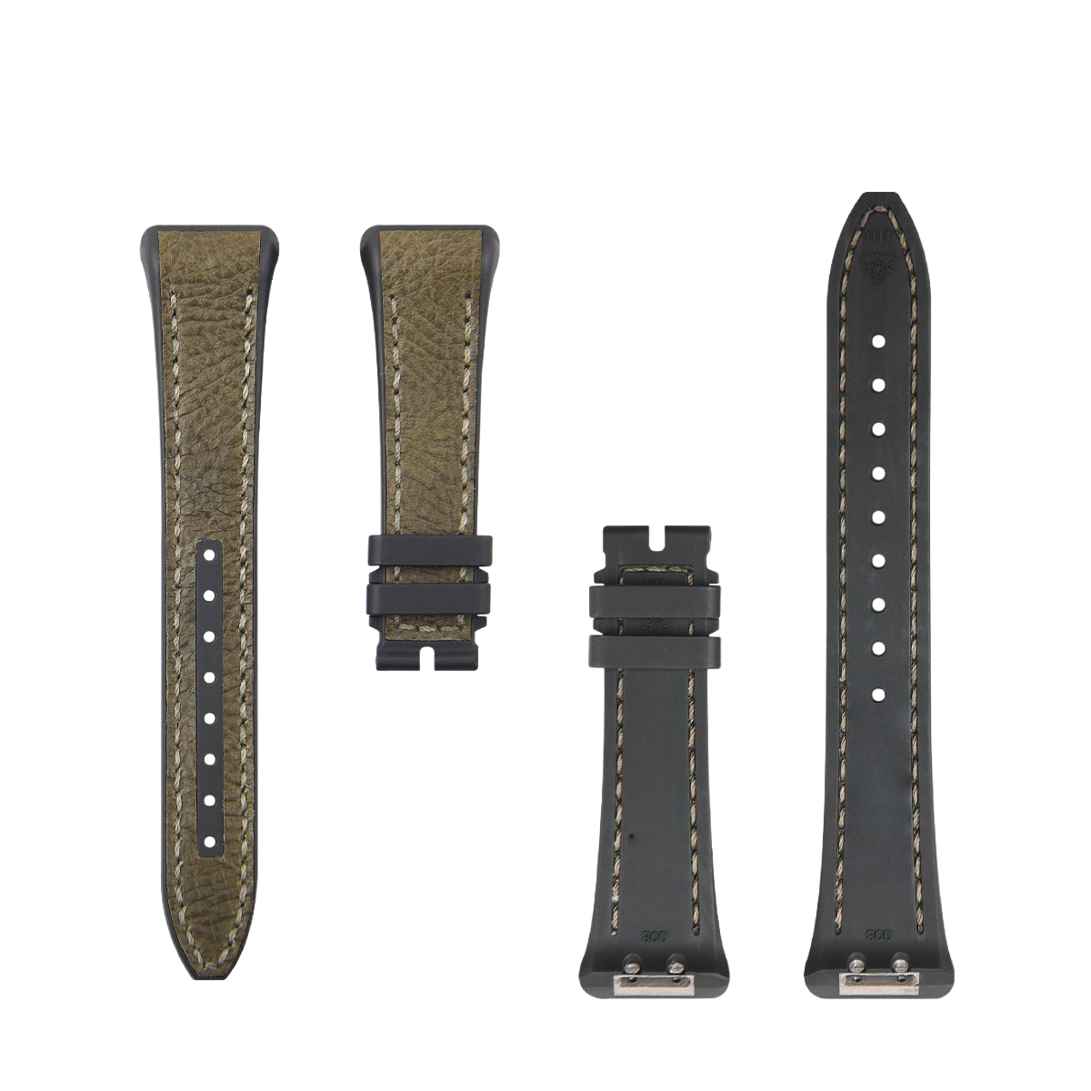 Fits Franck Muller V41 calfskin watch strap with rubber insert for men