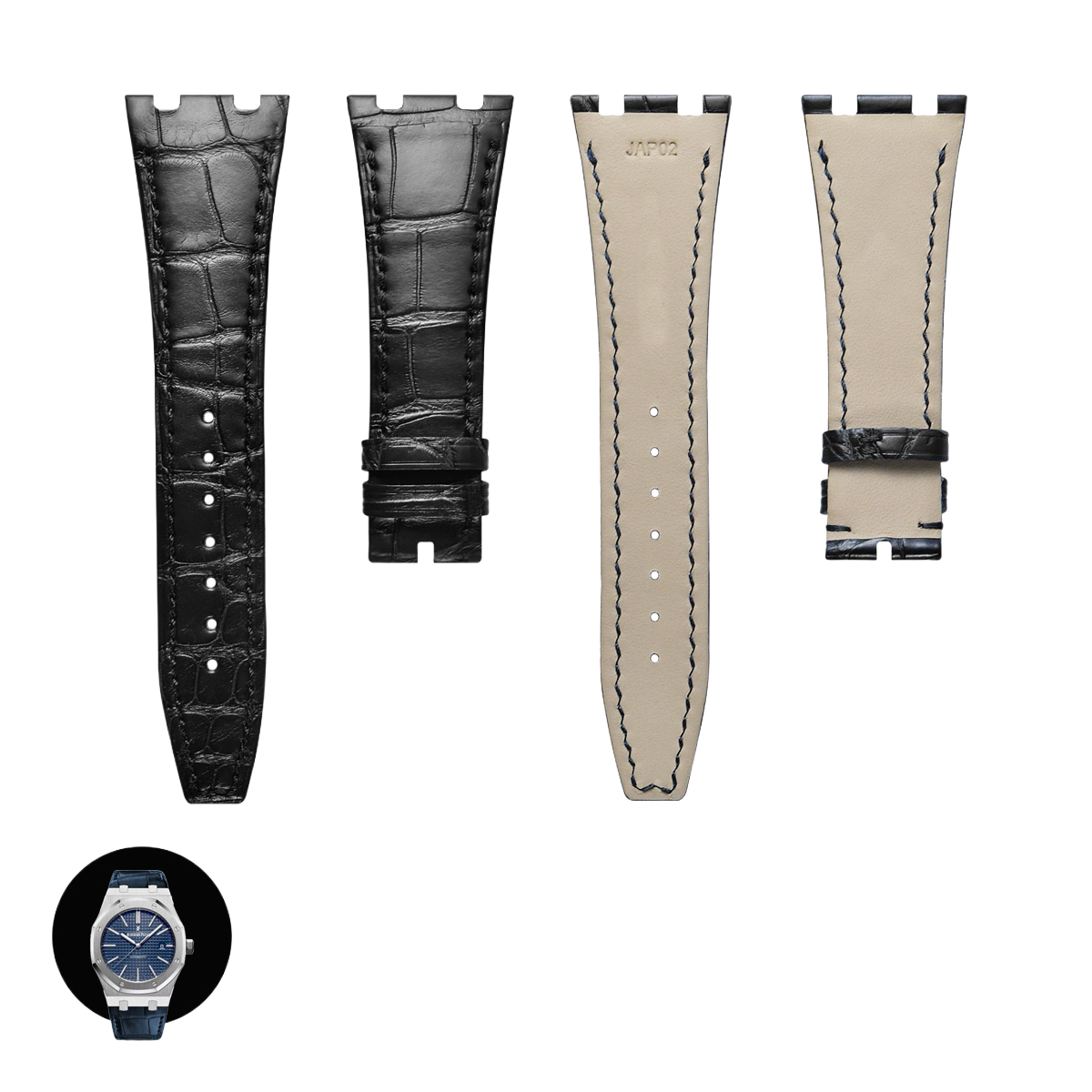Fits Audemars Piguet 15400 15500 26239 Watch Straps – ALLIGATOR Leather Watch Strap