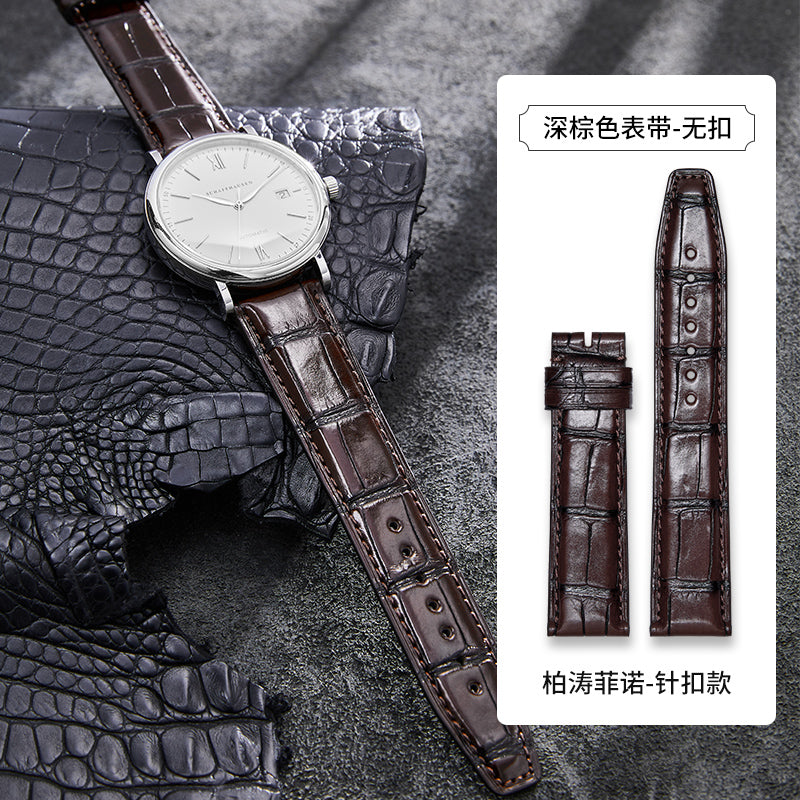 Genuine American Alligator Leather Watch Strap for IWC For Portofino, Portuguese, Portuguese 7, Portuguese Chronograph