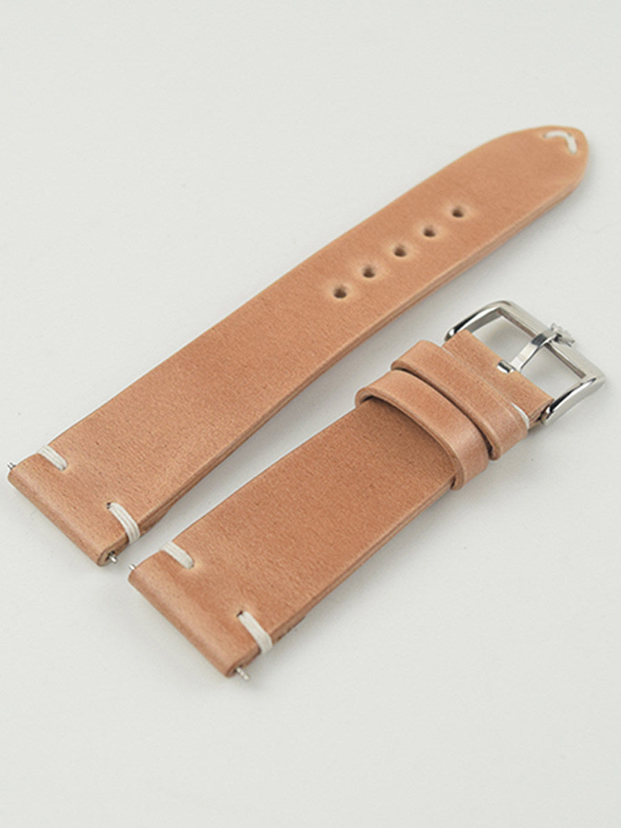 New Year Double-Sided Horsehide Leather Watch Strap - Minimalist Design, Retro Style, Handcrafted with Precision