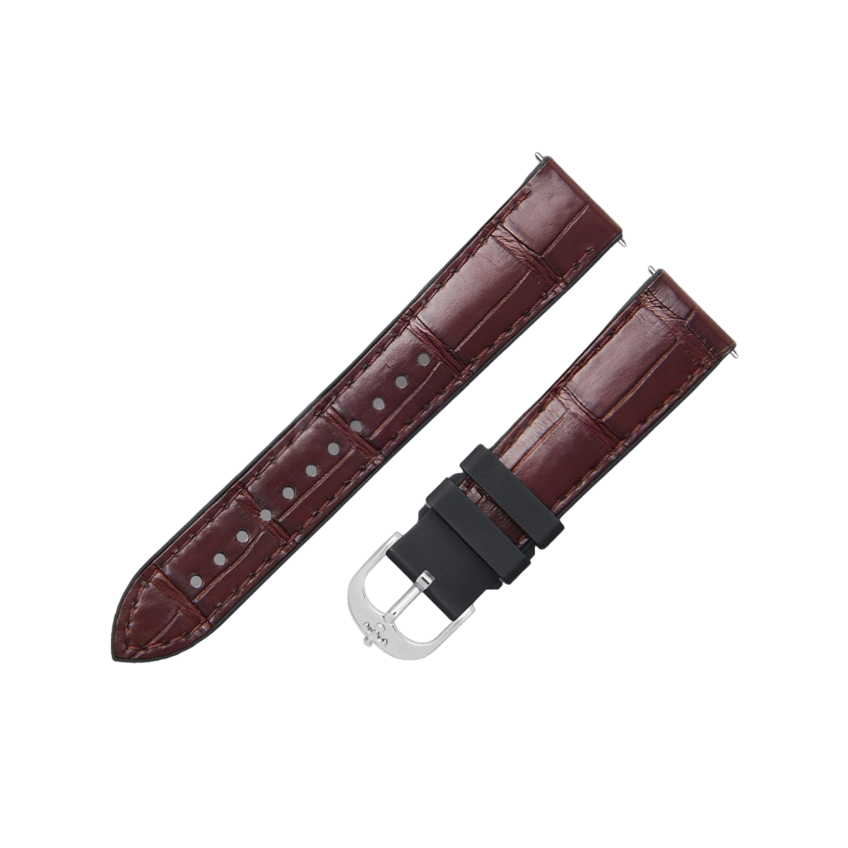 Fits Omega, Tudor, Rolex, IWC Watch Straps – ALLIGATOR Leather with Rubber Insert Watch Strap