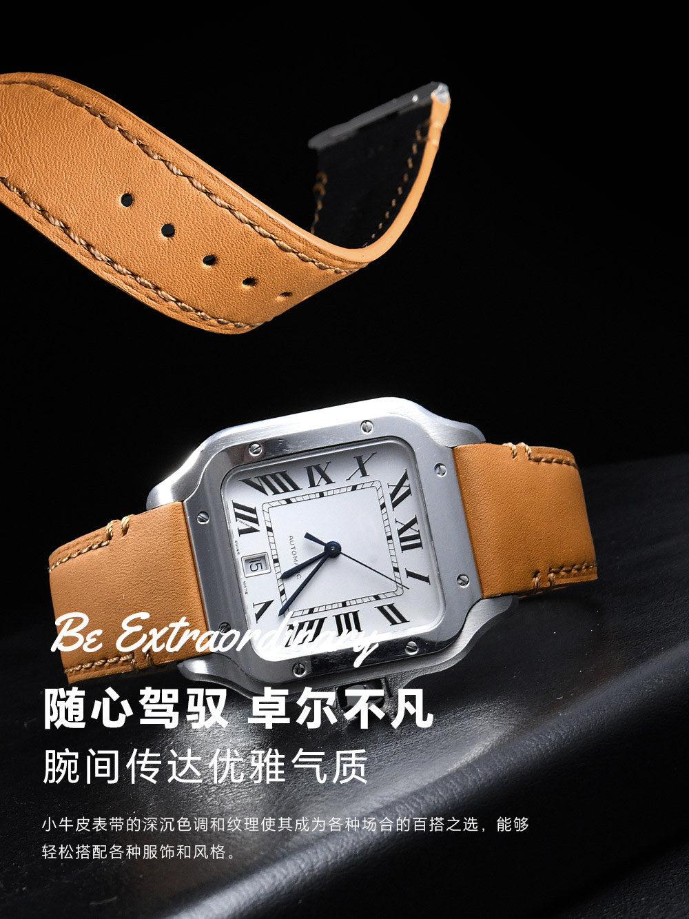 Fits Cartier Santos quick-release watch strap