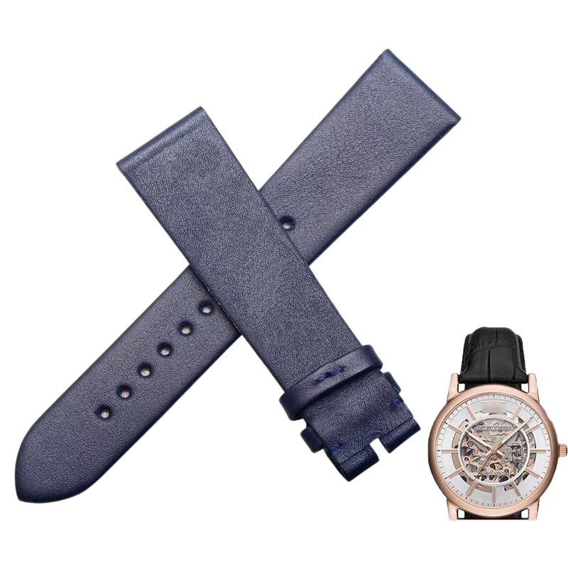 Replacement cowhide watch strap for Armani AR60004 men's watch, 22MM