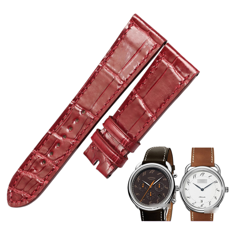 American alligator watch strap, replacement for Hermès TGM series