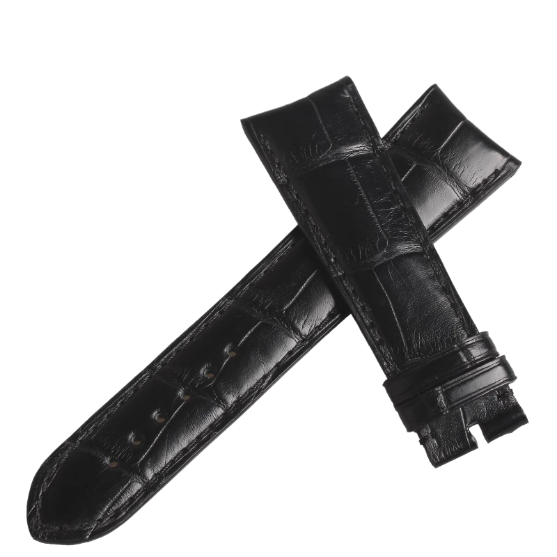 Genuine alligator watch strap, replacement for GP Girard-Perregaux Special 49805, curved end, for men