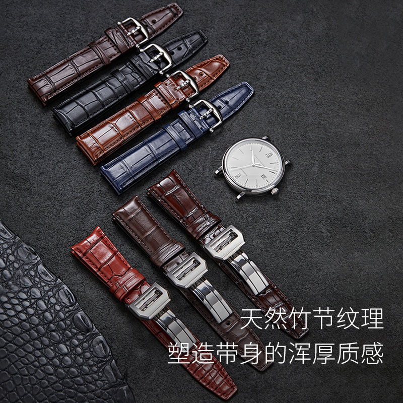 Genuine American Alligator Leather Watch Strap for IWC For Portofino, Portuguese, Portuguese 7, Portuguese Chronograph