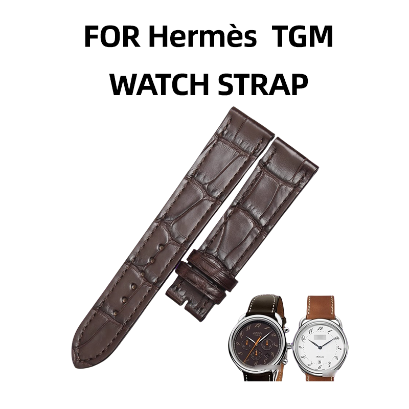 American alligator watch strap, replacement for Hermès TGM series