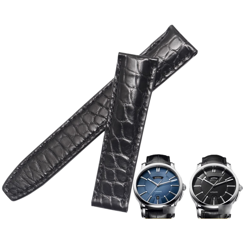 American alligator watch strap, fits Maurice Lacroix Pontos PT6158 PT6098 men's watch, genuine leather 20MM