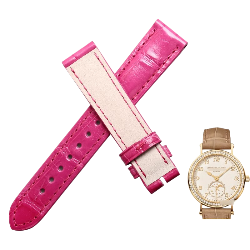 American alligator watch strap, replacement for Patek Philippe Calatrava 7121 7200 ladies' watch