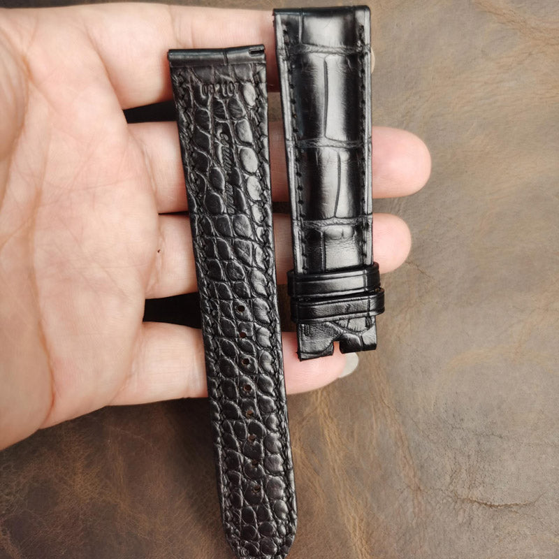 Custom Genuine Alligator Leather Watch Strap, For Men &amp; Women, Fits IWC, Omega, Cartier, Jaeger-LeCoultre, Patek Philippe