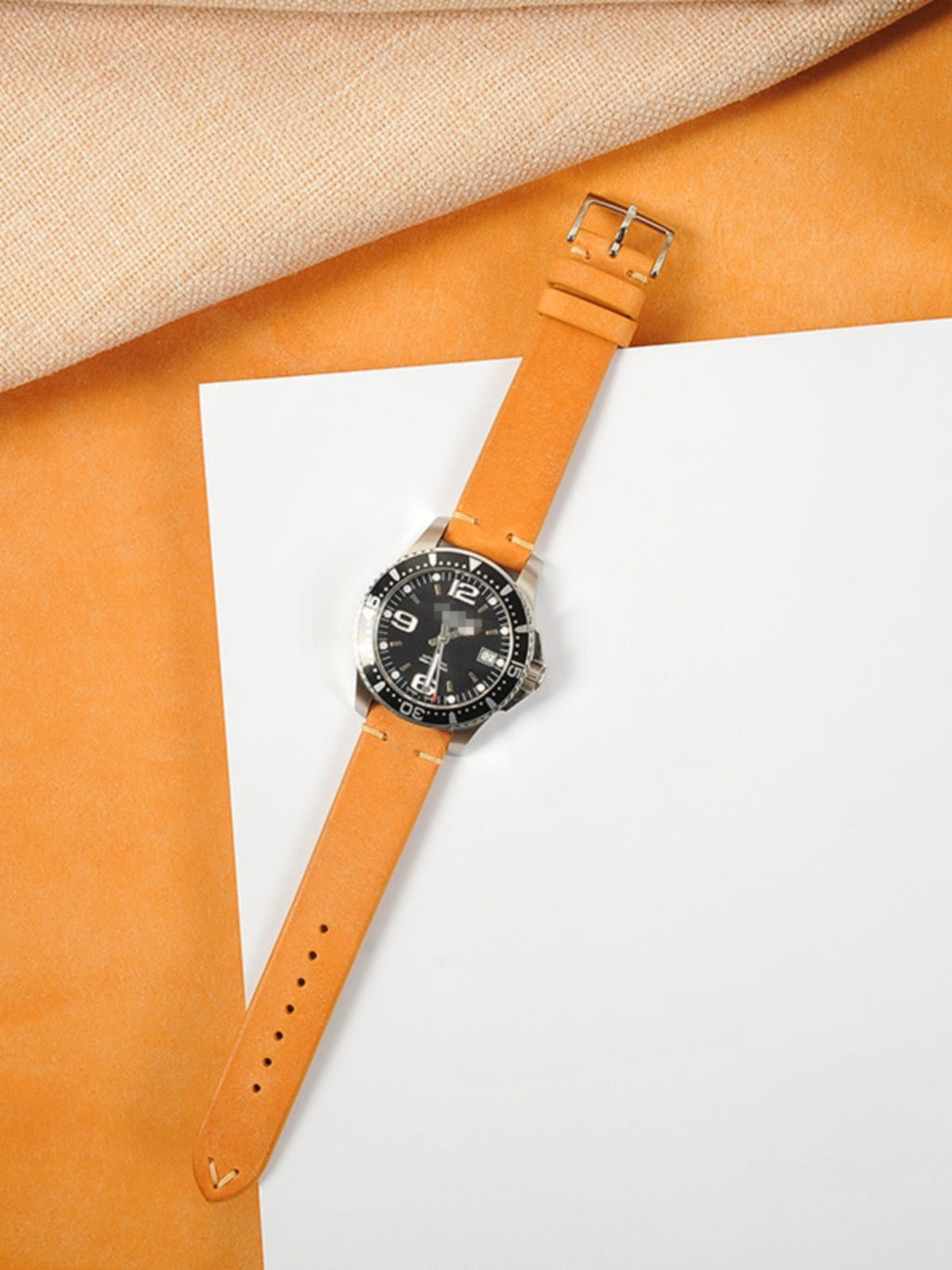 Retro Frosted Reverse Suede Leather Watch Strap for Omega, Jaeger-LeCoultre and Mido Watches
