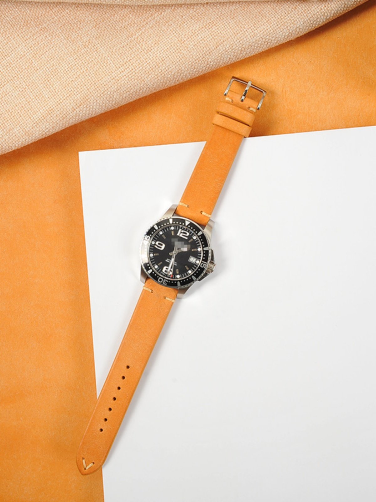 Retro Frosted Reverse Suede Leather Watch Strap for Omega, Jaeger-LeCoultre and Mido Watches