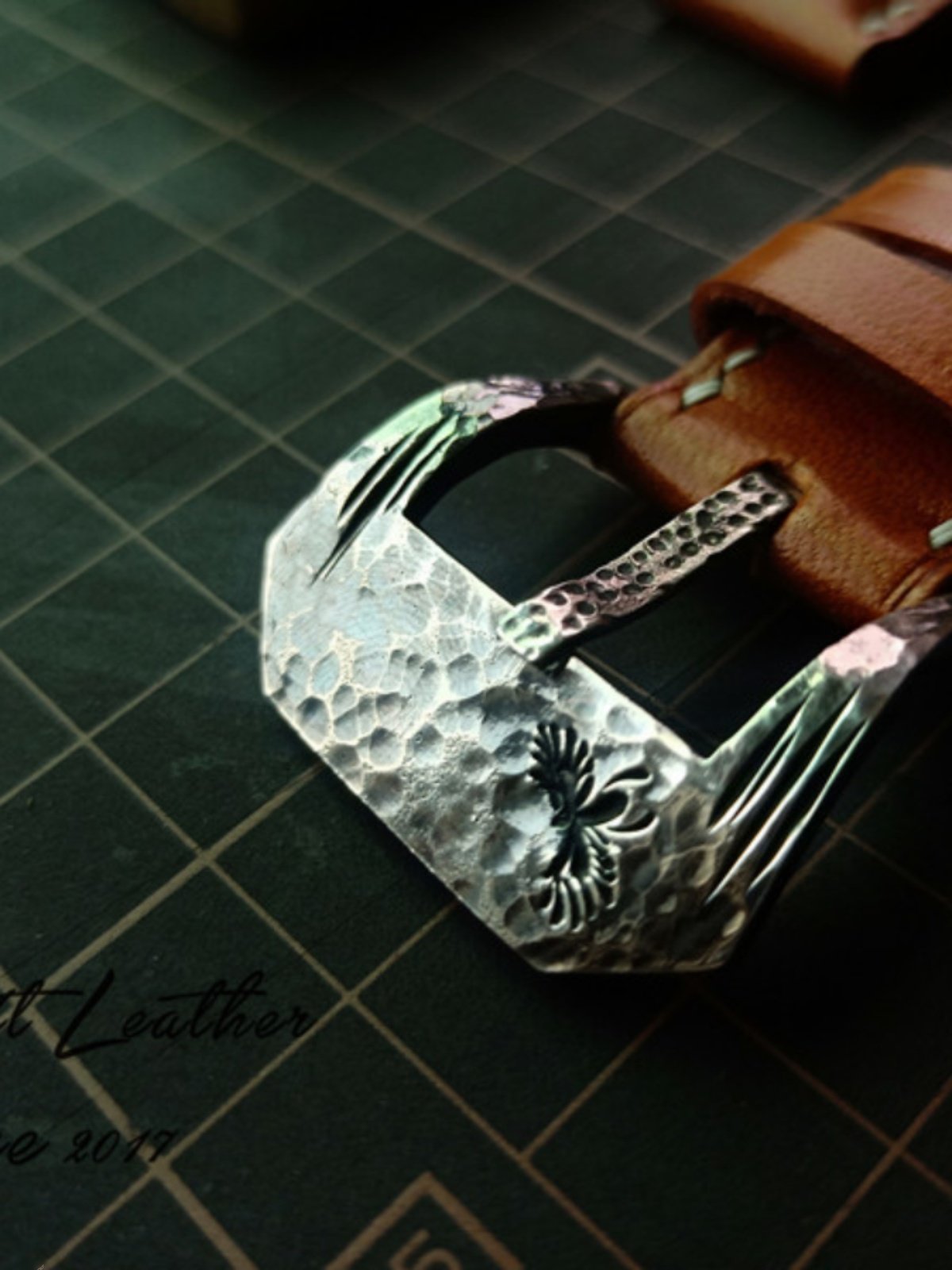 Handmade Custom Italian Chestnut Brown Cowhide Watch Strap - Sweat-Resistant, Soft, Genuine Leather Buckle
