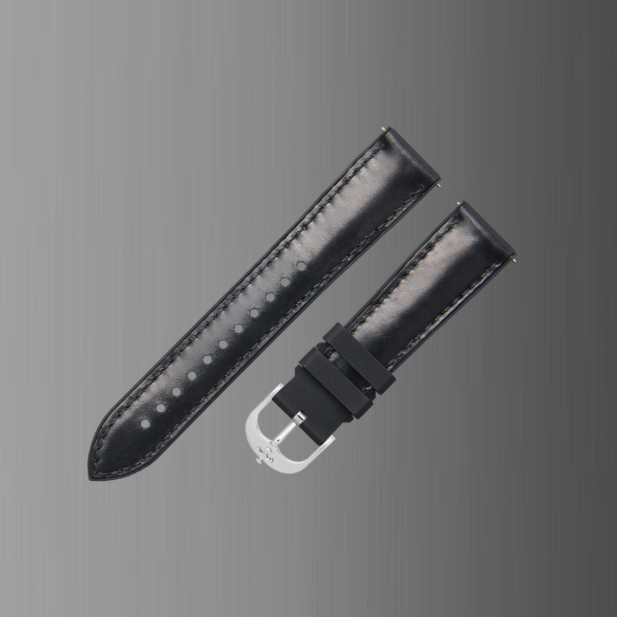Fits Longines, Rolex, IWC, Omega Watch Straps – Cordovan Leather with Rubber Insert Watch Strap