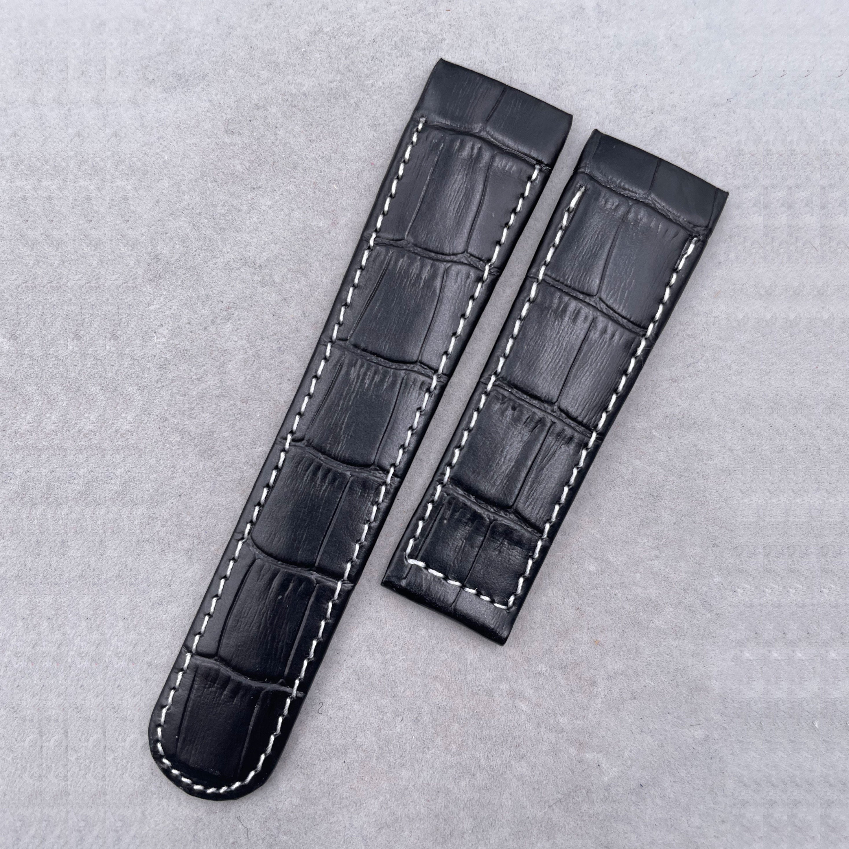 Genuine Alligator Leather & Calfskin Watch Strap for Ebel 22mm, Replacement Watch Band
